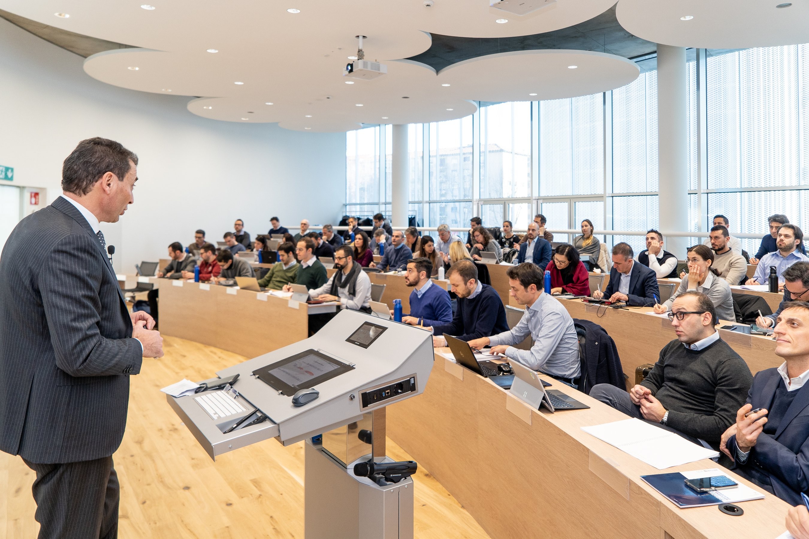 Students attending a lecture at SDA Bocconi
