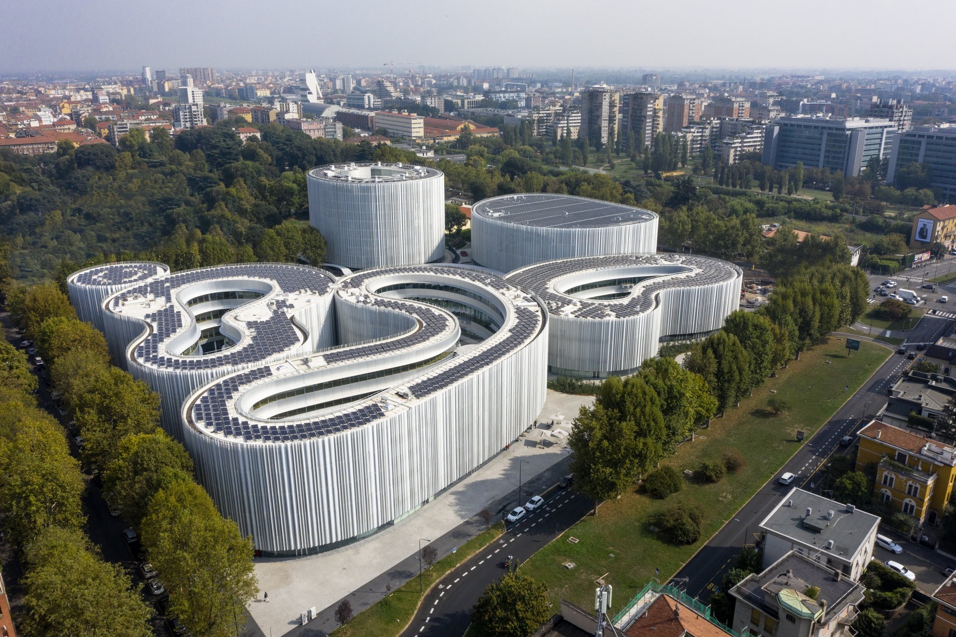 Aerial view of the SDA Bocconi campus in Milan