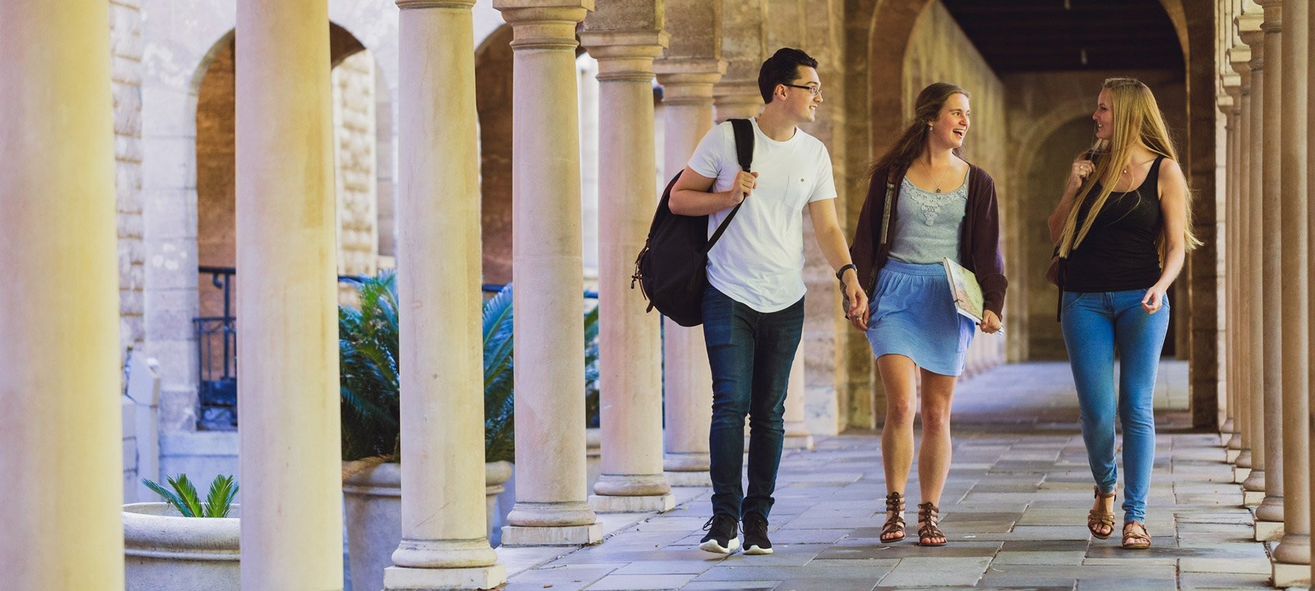 Students walking on the campus of the University of Western Australia
