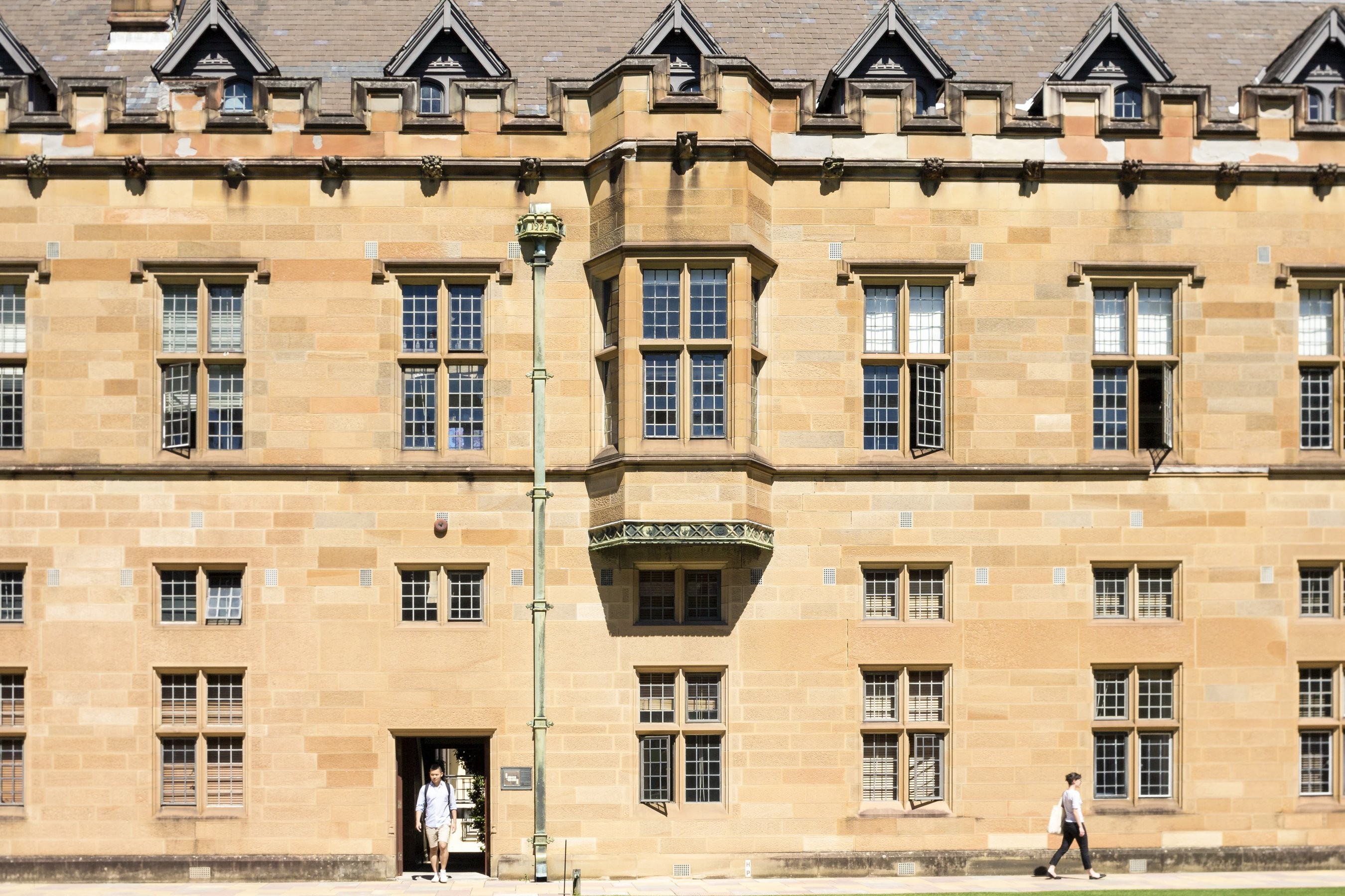 University of Sydney building with students walking