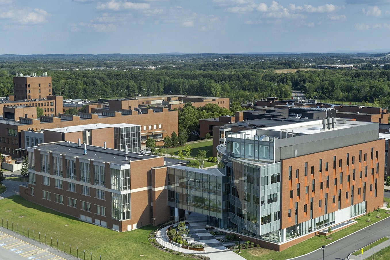 Aerial view of Institute Hall at RIT